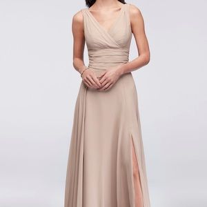 Biscotti Surplice Tank Long Chiffon Bridesmaid